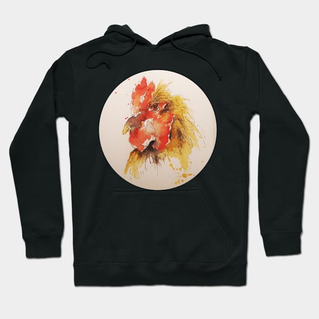 Chicken Potrait Hoodie by Gerrit Koenig